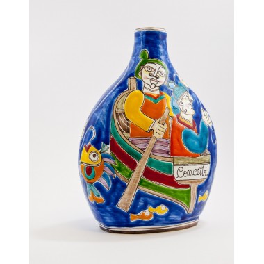 Sicilian ceramic Bottle de simone pottery DS BT610DS-2 Sicilian ceramic Bottle de simone pottery DS BT610DS-2